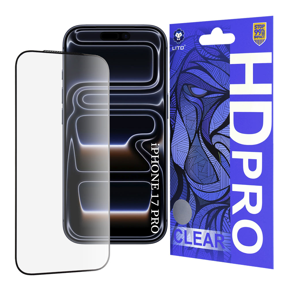 Folie de protectie Lito HD Pro Clear compatibil cu iPhone 17 Pro, Negru
