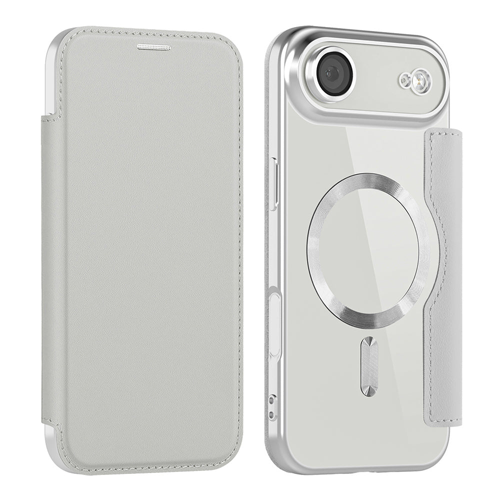Husa de protectie Techsuit SmartMag Book compatibil cu iPhone 17 Air, Gri