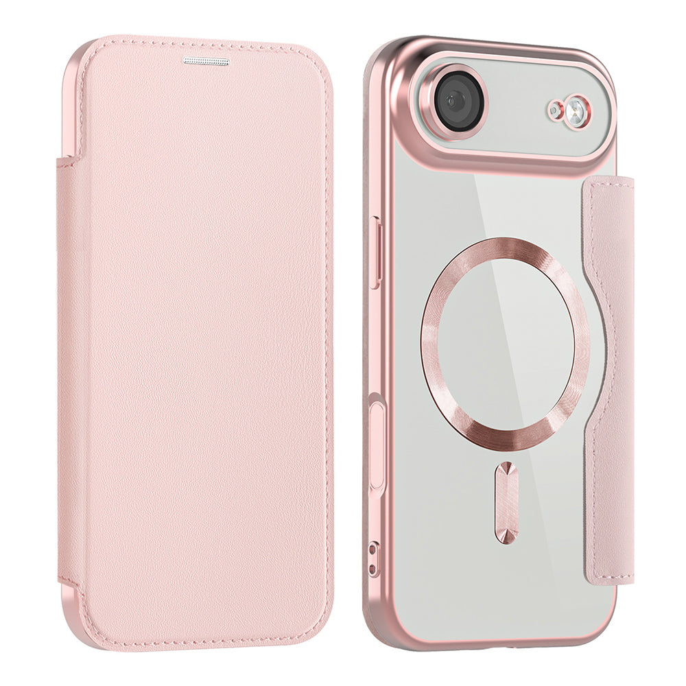 Husa de protectie Techsuit SmartMag Book compatibil cu iPhone 17 Air, Roz