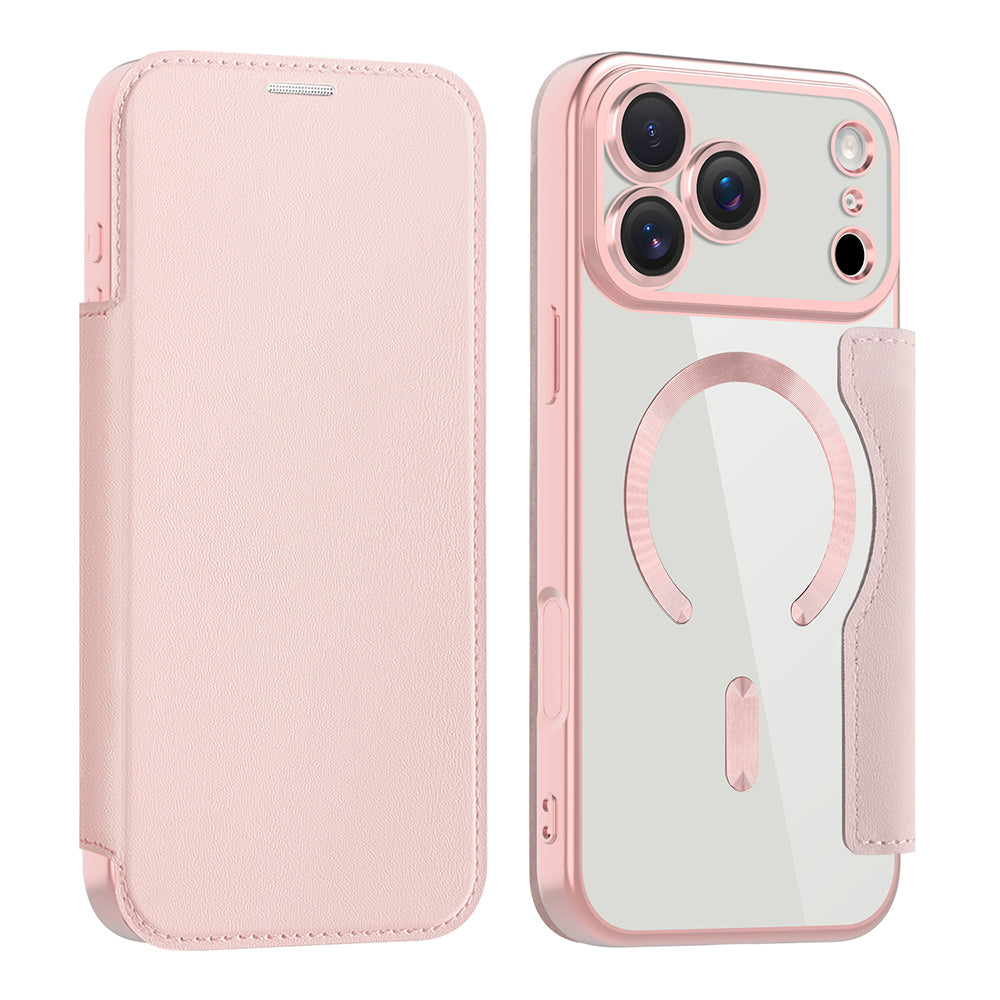 Husa de protectie Techsuit SmartMag Book compatibil cu iPhone 17 Pro Max, Roz