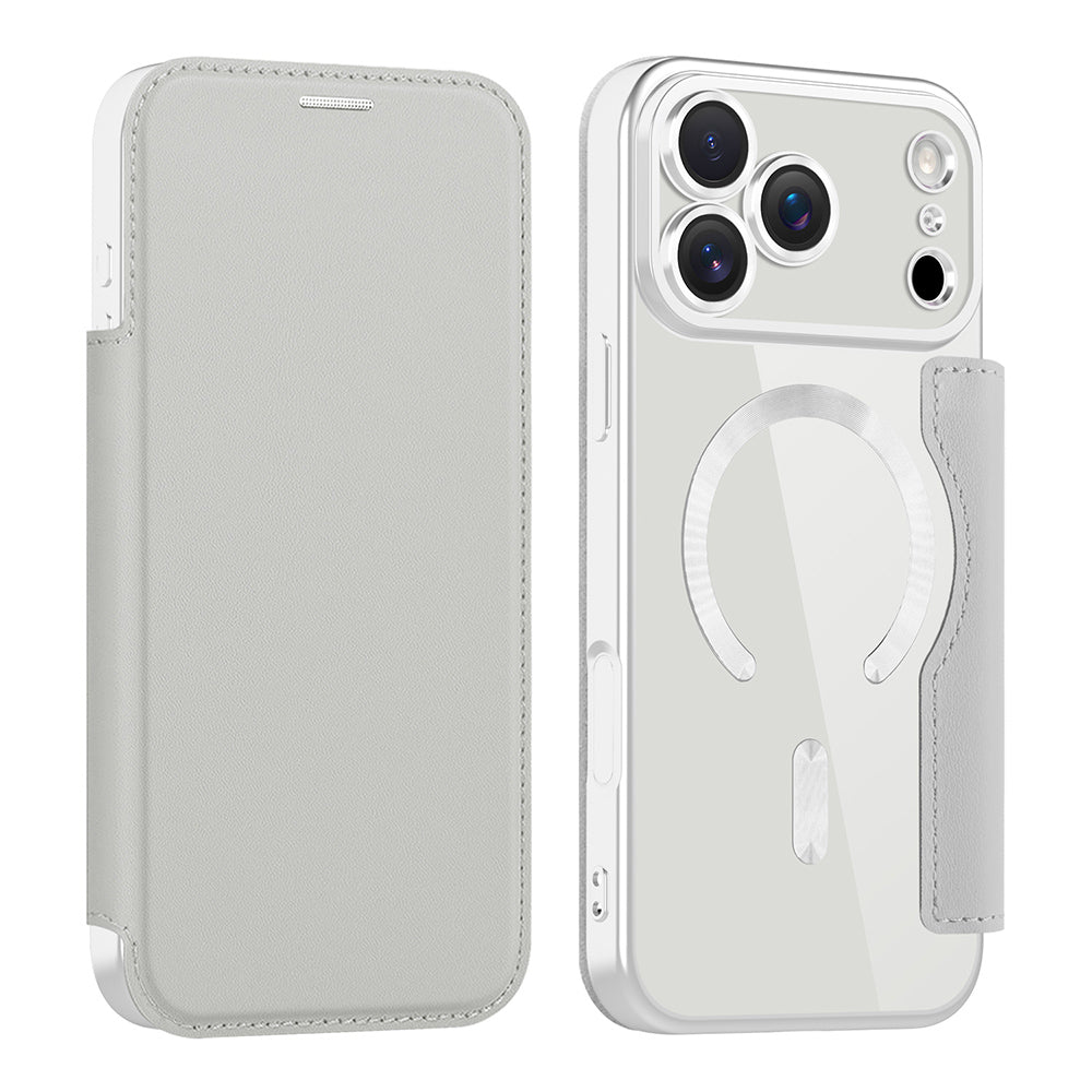 Husa de protectie Techsuit SmartMag Book compatibil cu iPhone 17 Pro, Gri