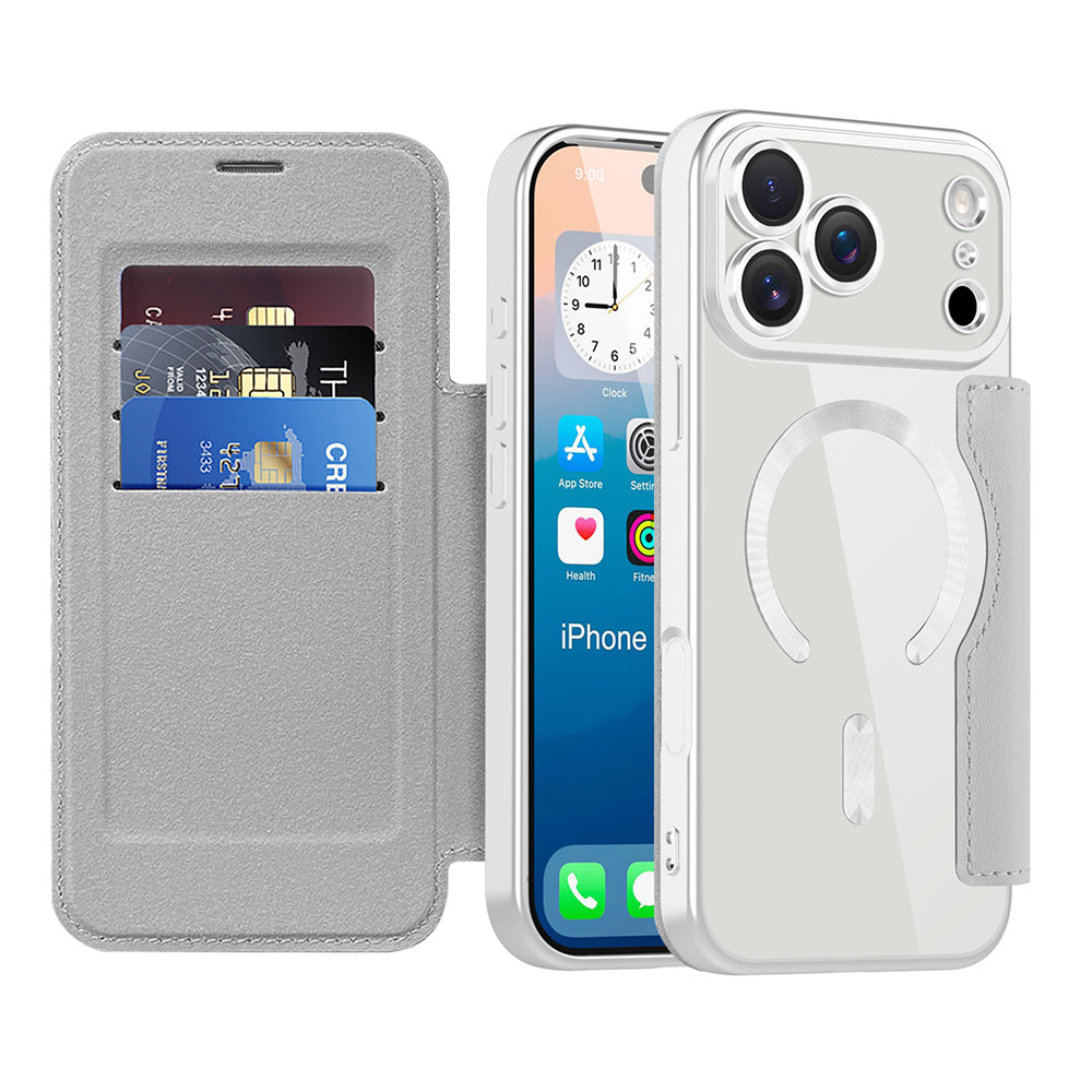 Husa de protectie Techsuit SmartMag Book compatibil cu iPhone 17 Pro, Gri