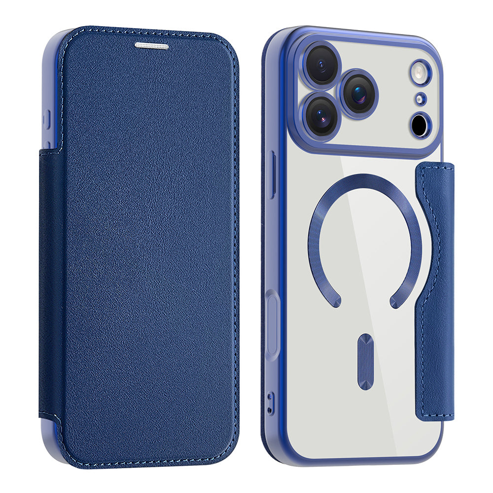 Husa de protectie Techsuit SmartMag Book compatibil cu iPhone 17 Pro, Albastru