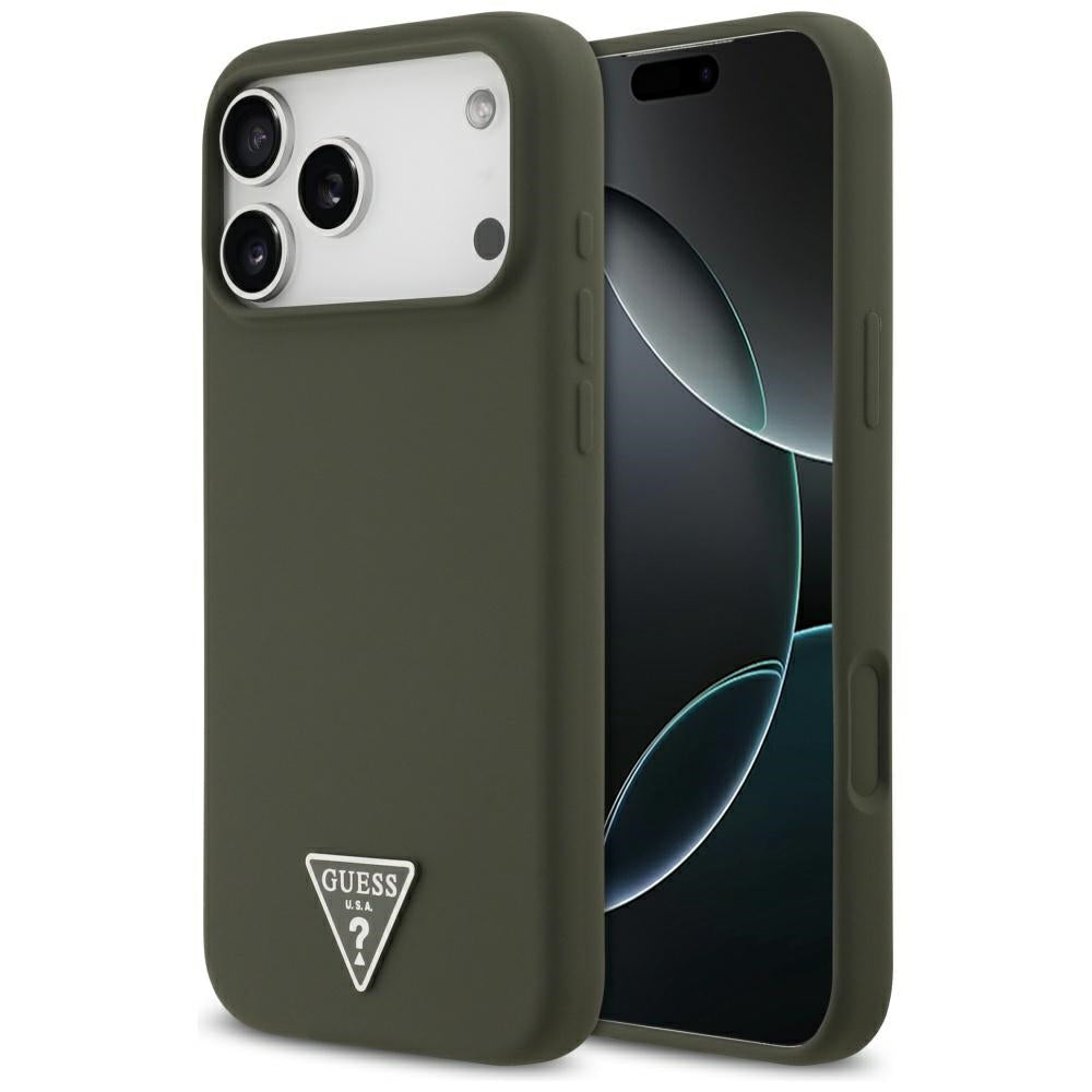 Husa de protectie Guess Silicone Triangle Logo MagSafe (GUHMP17XSCTRLMA) compatibil cu iPhone 17 Pro Max, Kaki
