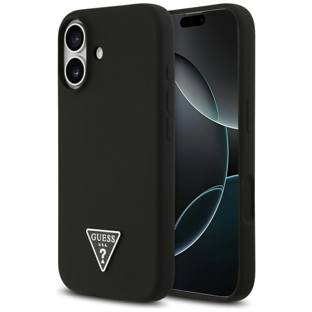 Husa de protectie Guess Silicone Triangle Logo MagSafe (GUHMP17SSCTRLMK) compatibil cu iPhone 17, Negru