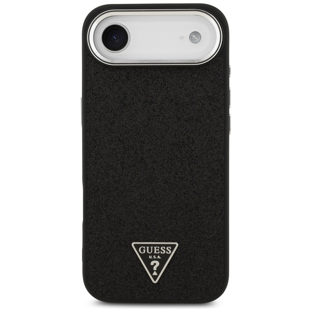 Husa de protectie Guess Glitter Triangle Logo MagSafe (GUHMP17MPFGTSCMK) compatibil cu iPhone 17 Air, Negru