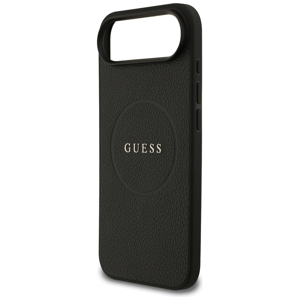 Husa de protectie Guess Grained Gold Ring MagSafe (GUHMP17MPGHSMMK) compatibil cu iPhone 17 Air, Negru