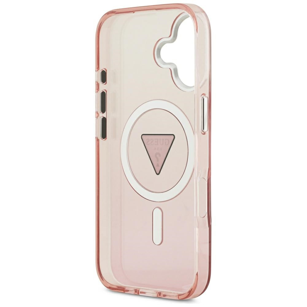 Husa de protectie Guess IML Gradient Triangle Logo MagSafe (GUHMP17SHGTMLCGP) compatibil cu iPhone 17, Roz
