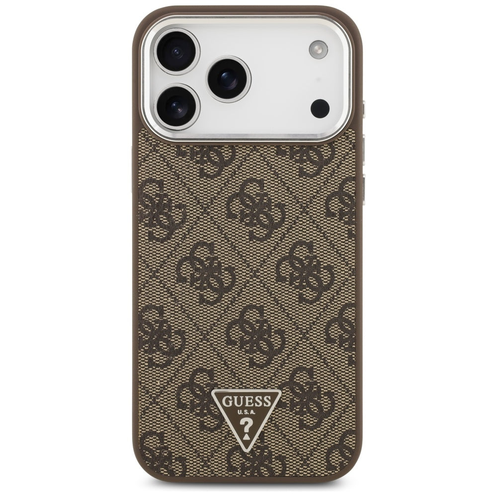 Husa de protectie Guess Hardcase 4G Triangle Logo MagSafe (GUHMP17XP4TSRCMW) compatibil cu iPhone 17 Pro Max, Maro