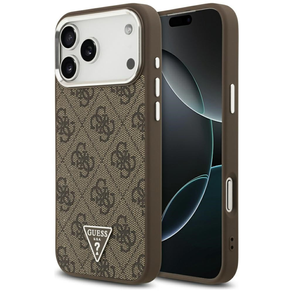 Husa de protectie Guess Hardcase 4G Triangle Logo MagSafe (GUHMP17XP4TSRCMW) compatibil cu iPhone 17 Pro Max, Maro