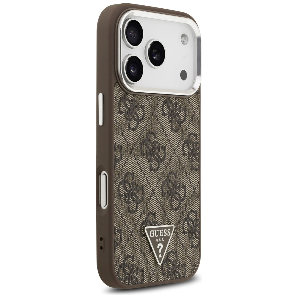Husa de protectie Guess Hardcase 4G Triangle Logo MagSafe (GUHMP17LP4TSRCMW) compatibil cu iPhone 17 Pro, Maro