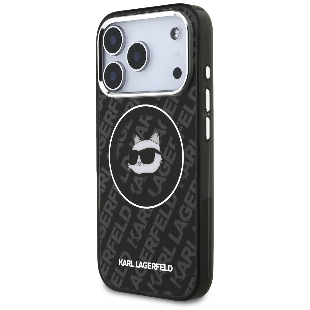 Husa de protectie Karl Lagerfeld IML MagSafe (KLHMP17LHMKBCHOK) compatibil cu iPhone 17 Pro, Negru Choupette`S Head