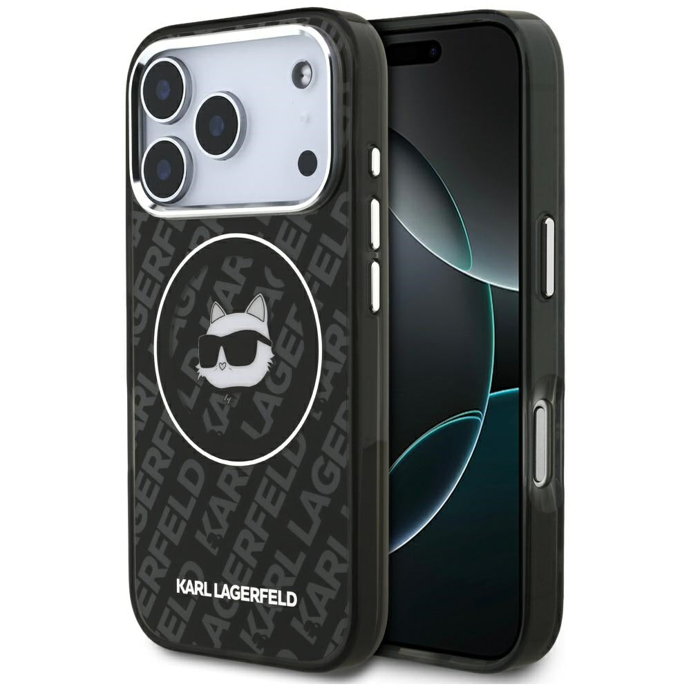 Husa de protectie Karl Lagerfeld IML MagSafe (KLHMP17LHMKBCHOK) compatibil cu iPhone 17 Pro, Negru Choupette`S Head