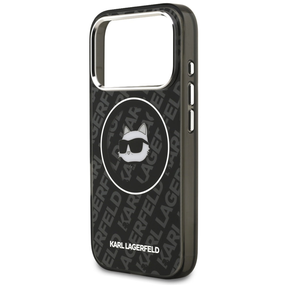 Husa de protectie Karl Lagerfeld IML MagSafe (KLHMP17LHMKBCHOK) compatibil cu iPhone 17 Pro, Negru Choupette`S Head