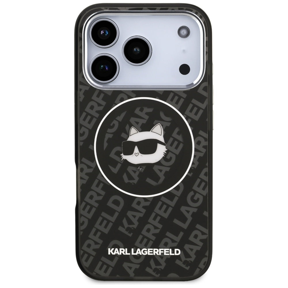 Husa de protectie Karl Lagerfeld IML MagSafe (KLHMP17LHMKBCHOK) compatibil cu iPhone 17 Pro, Negru Choupette`S Head