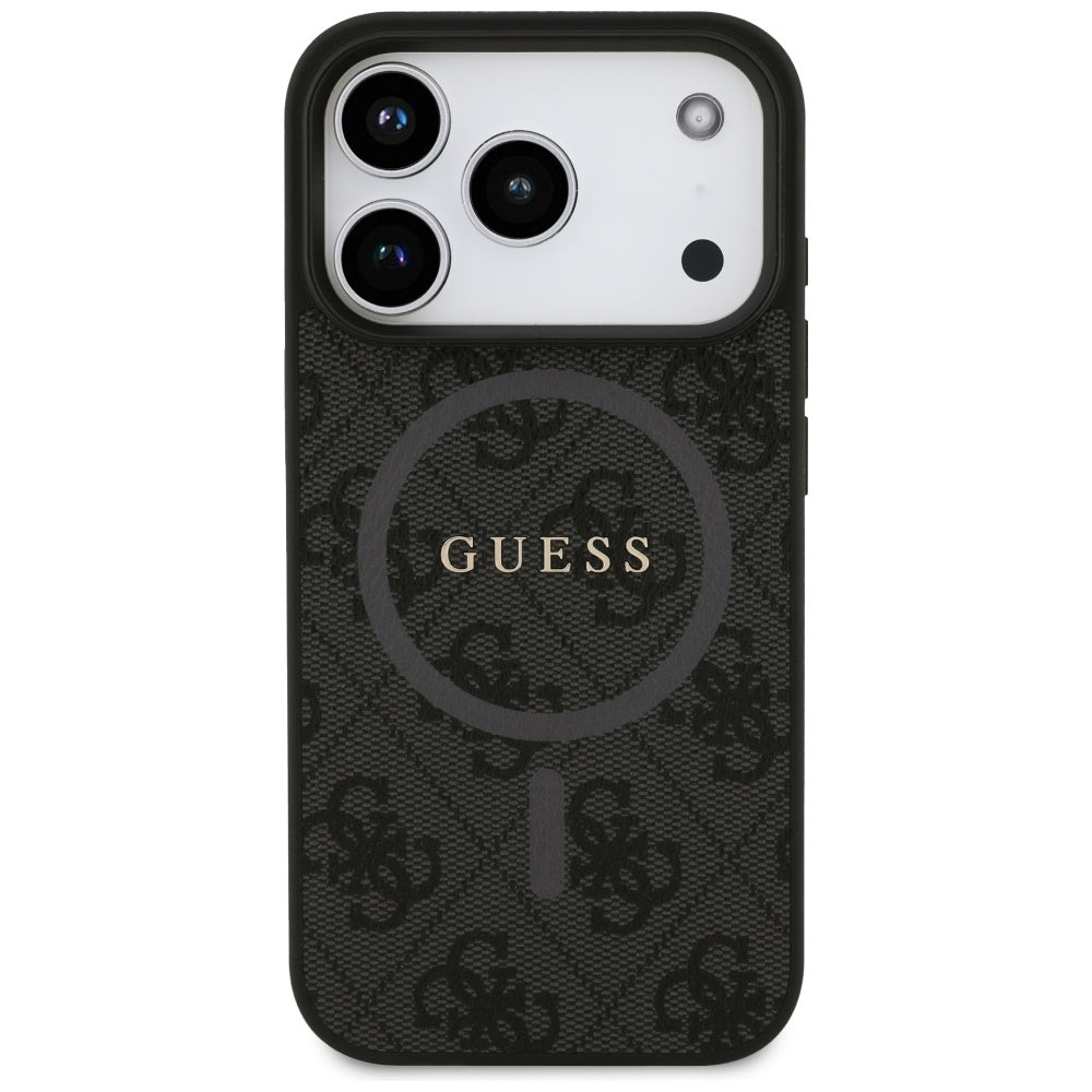 Husa de protectie Guess 4G Ring Classic Logo MagSafe (GUHMP17LG4GFRK) compatibil cu iPhone 17 Pro, Negru