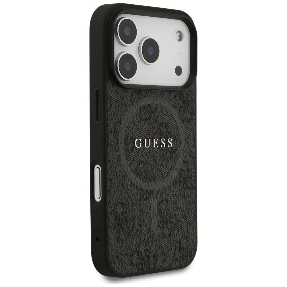 Husa de protectie Guess 4G Ring Classic Logo MagSafe (GUHMP17LG4GFRK) compatibil cu iPhone 17 Pro, Negru