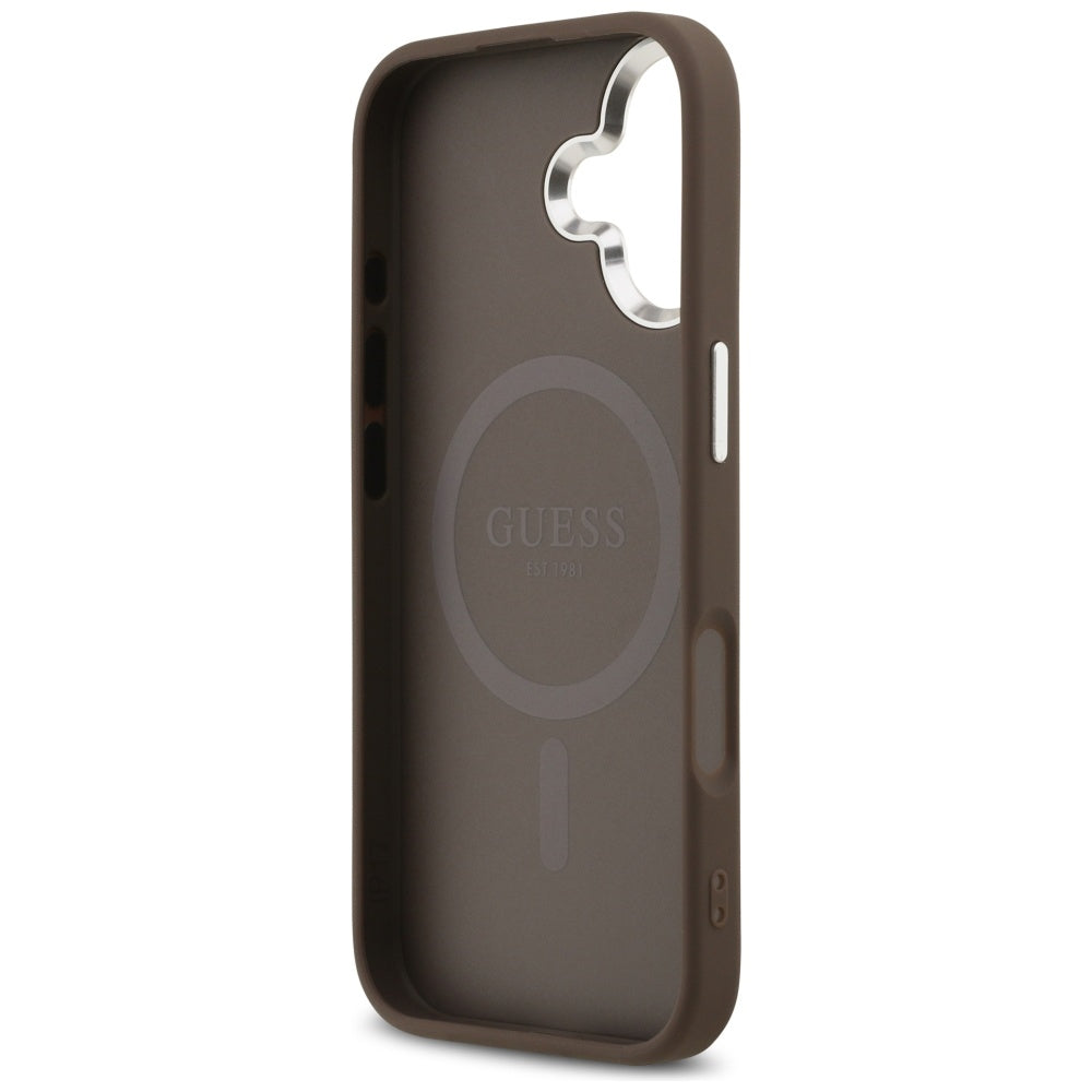 Husa de protectie Guess Hardcase 4G Classic Logo MagSafe (GUHMP17SP4GSSMCW) compatibil cu iPhone 17, Maro