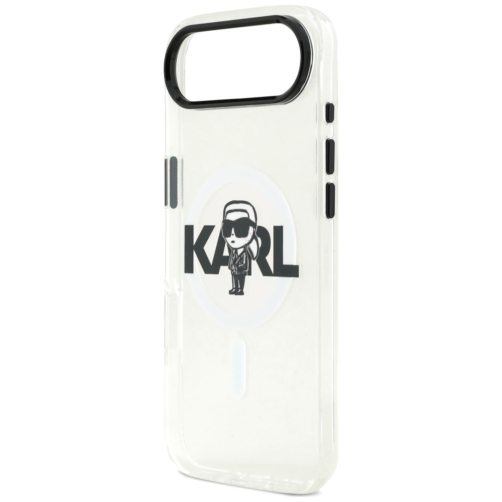 Husa de protectie Karl Lagerfeld IML MagSafe Sketch Logo (KLHMP17MHGKIGKBT) compatibil cu iPhone 17 Air, Transparent Karl