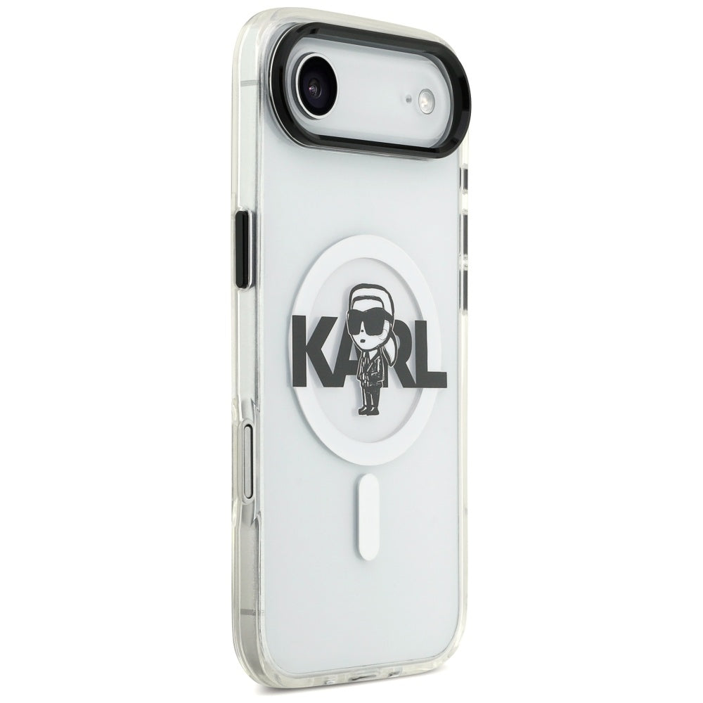 Husa de protectie Karl Lagerfeld IML MagSafe Sketch Logo (KLHMP17MHGKIGKBT) compatibil cu iPhone 17 Air, Transparent Karl