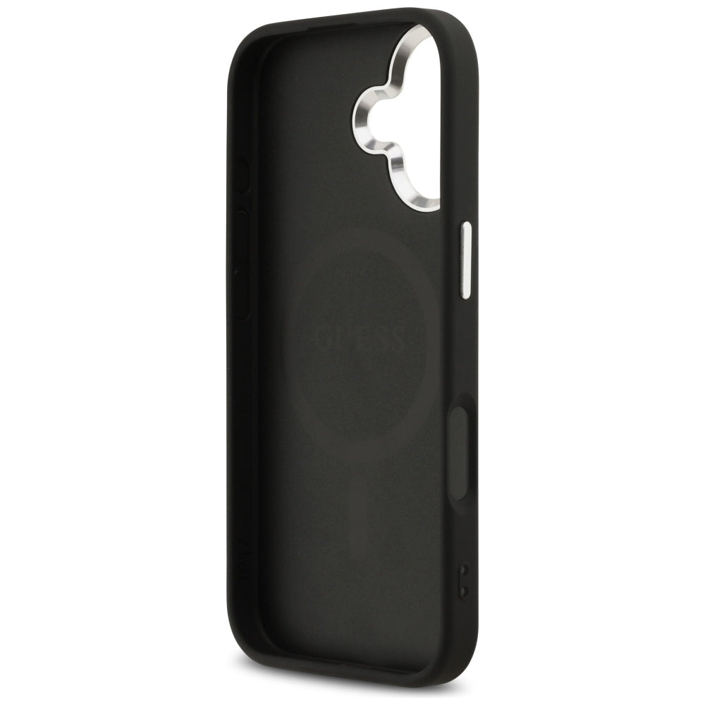 Husa de protectie Guess Hardcase 4G Classic Logo MagSafe (GUHMP17SP4GSSMCK) compatibil cu iPhone 17, Negru