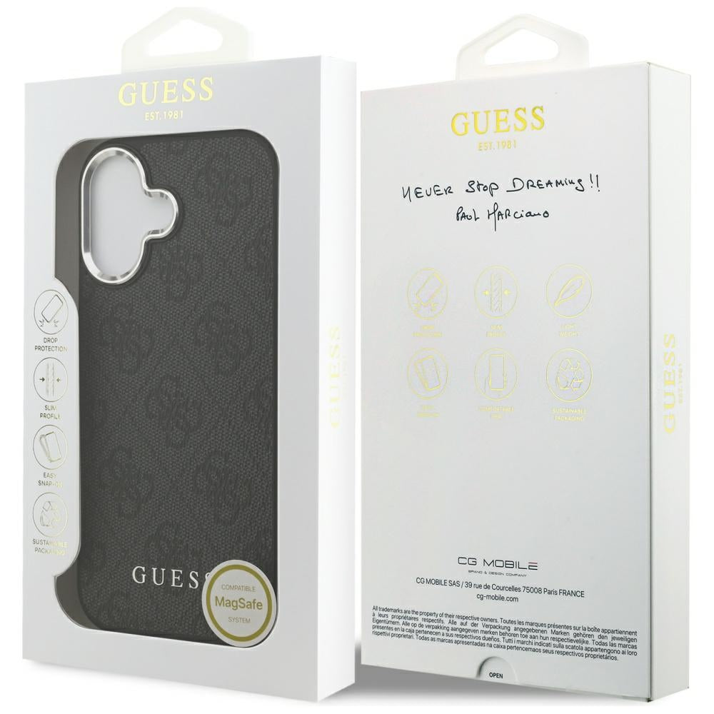 Husa de protectie Guess Hardcase 4G Classic Logo MagSafe (GUHMP17SP4GSSMCK) compatibil cu iPhone 17, Negru