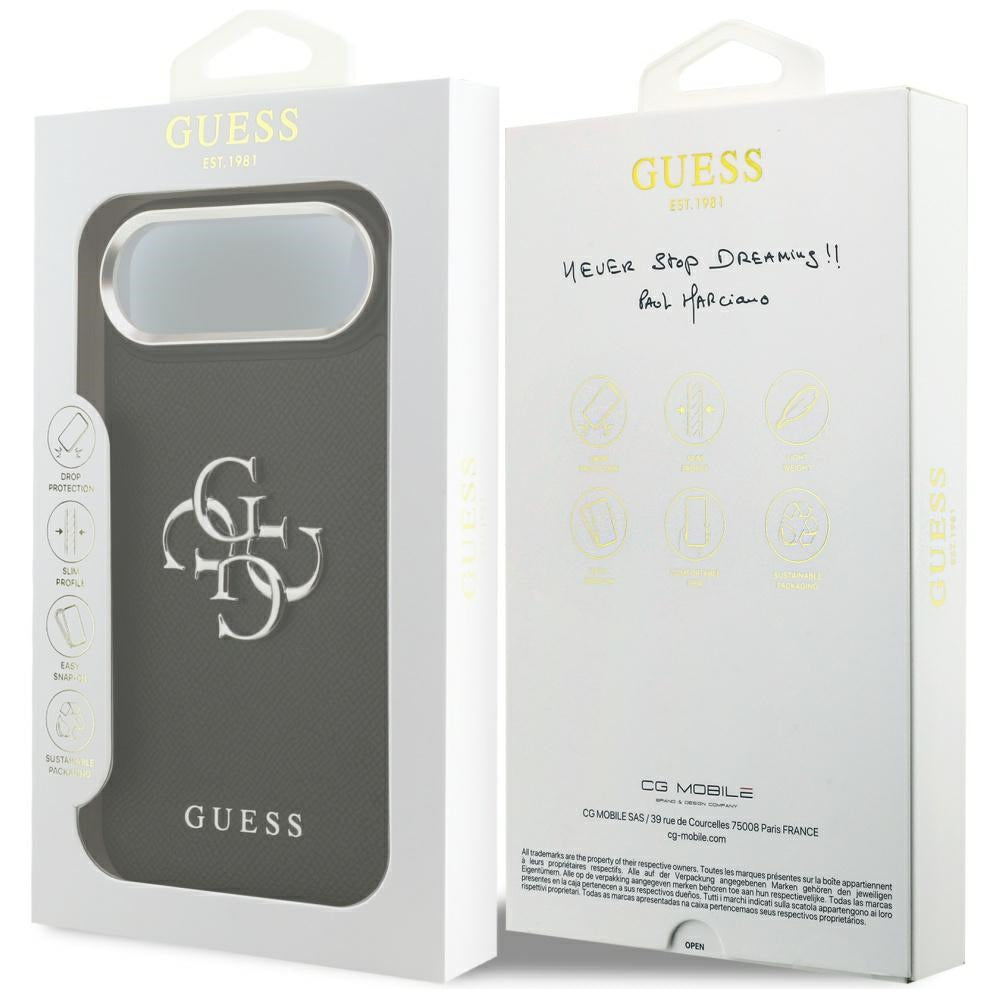 Husa de protectie Guess Hardcase 4G Grained Big and Classic Logo (GUHCP17MPG4SMCEK) compatibil cu iPhone 17 Air, Negru