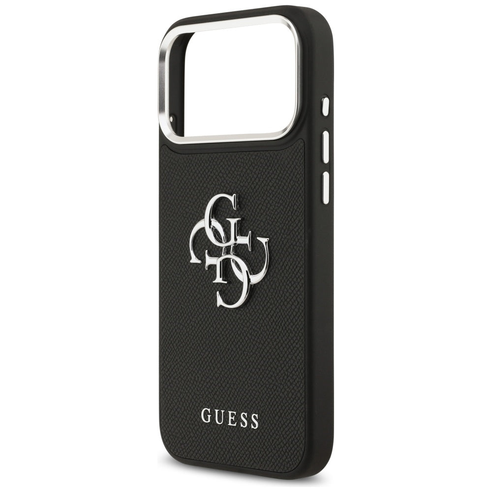 Husa de protectie Guess Hardcase 4G Grained Big and Classic Logo (GUHCP17LPG4SMCEK) compatibil cu iPhone 17 Pro, Negru