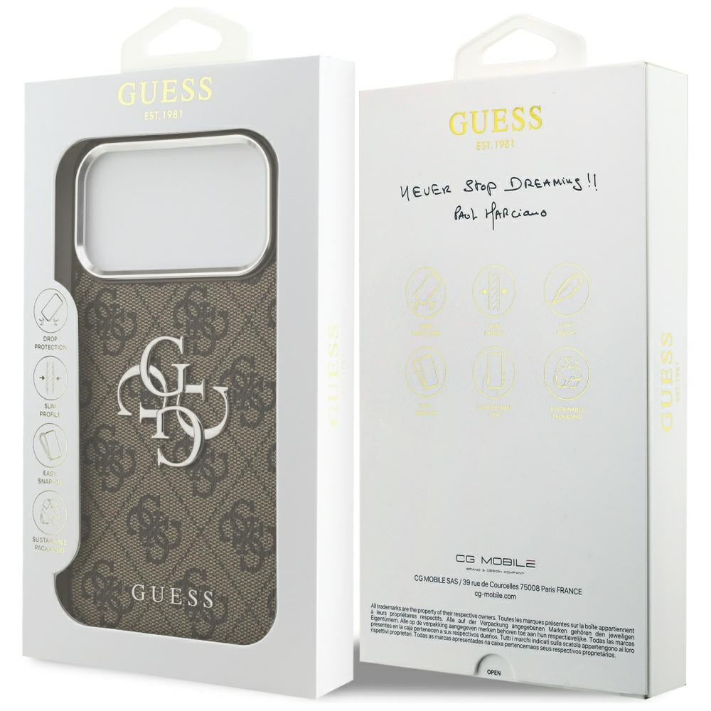 Husa de protectie Guess Hardcase Big 4G Logo Classic Logo (GUHCP17XP4G4SMCW) compatibil cu iPhone 17 Pro Max, Maro
