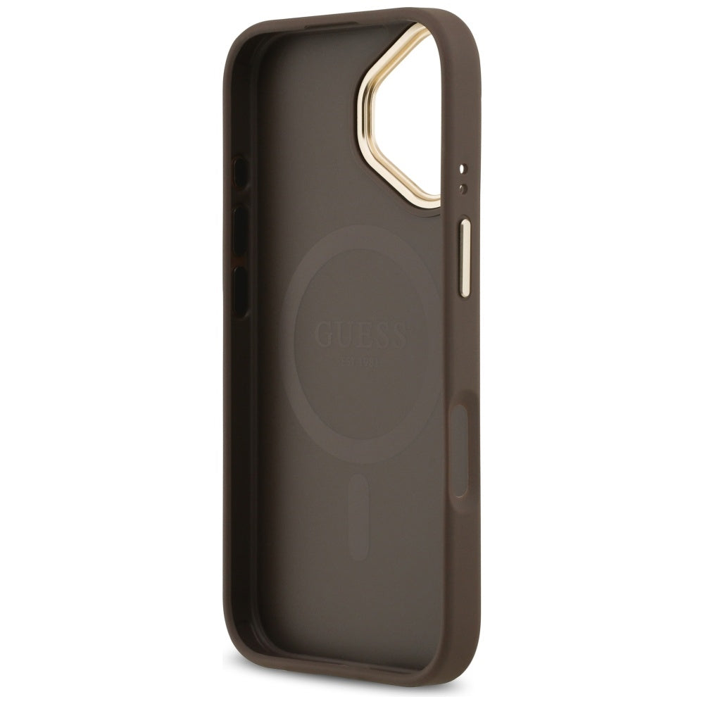 Husa de protectie Guess Hardcase 4G Classic MagSafe (GUHMP17SP4MSEGCW) compatibil cu iPhone 17, Maro