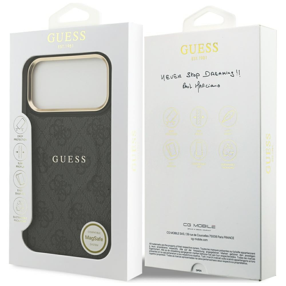 Husa de protectie Guess Hardcase 4G Classic MagSafe (GUHMP17LP4MSEGCK) compatibil cu iPhone 17 Pro, Negru