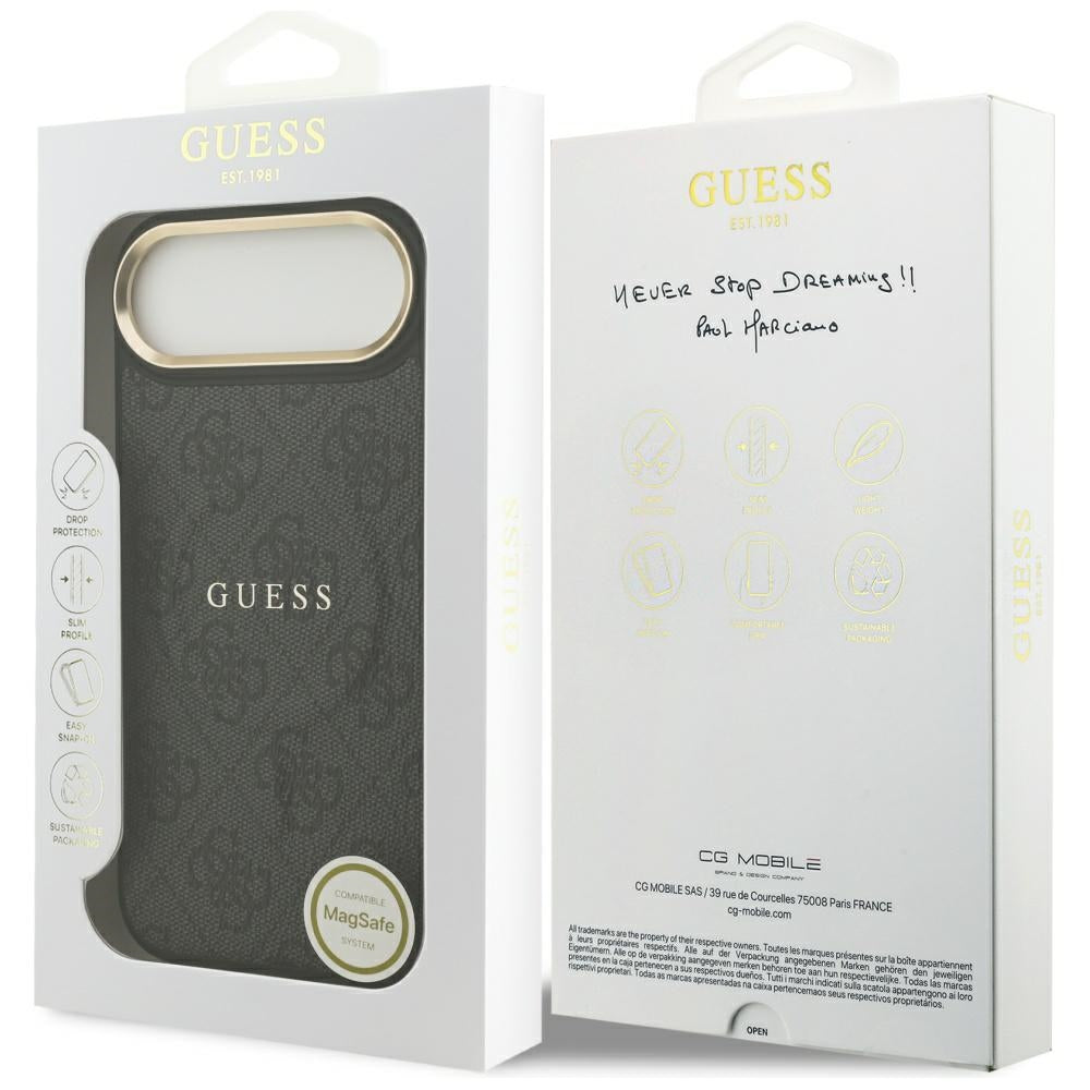 Husa de protectie Guess Hardcase 4G Classic MagSafe (GUHMP17MP4MSEGCK) compatibil cu iPhone 17 Air, Negru