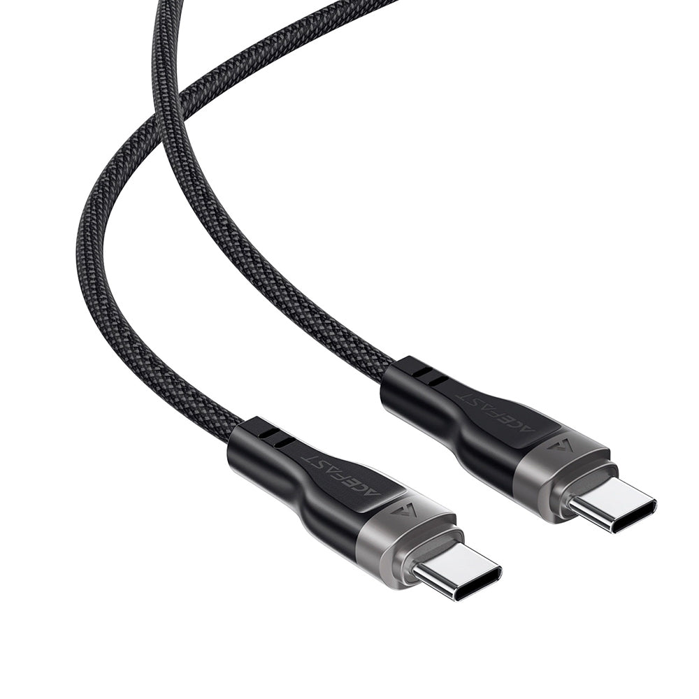 Cablu Acefast (C11-03), Magnetic Winding, Fast Charging, Type-C to Type-C, 60W, 3A, Adjustable Lenght, 1.2m, Negru