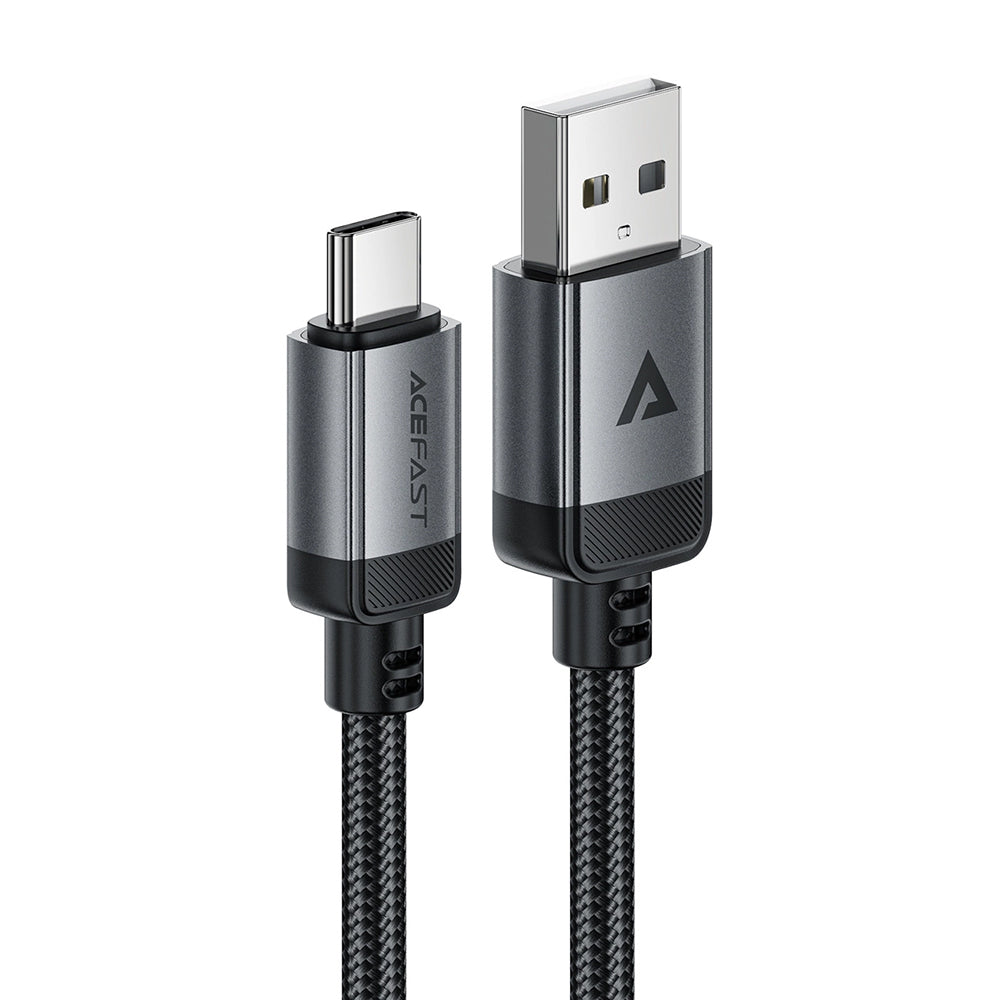 Cablu Acefast (C20-04), USB to Type-C, 3A, Fast Charging, Bend-Resistant, Nylon Braid, 1.2m, Negru