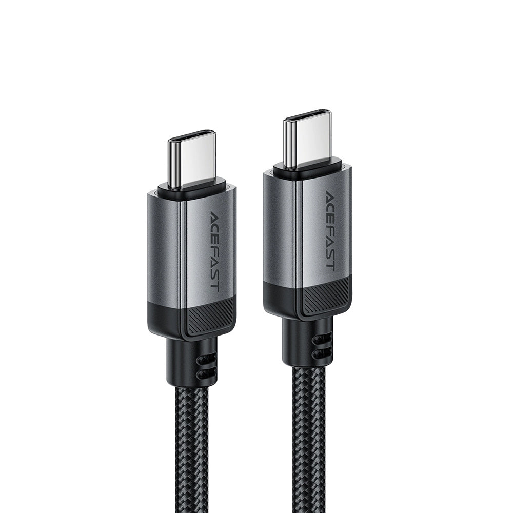 Cablu Acefast (C20-03), USB-C to Type-C, 60W, 3A, Fast Charging, Bend-Resistant, Nylon Braid, 1.2m, Negru