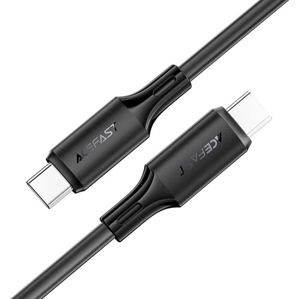 Cablu Acefast (C17-03), Type-C to Type-C, Fast Charging, 60W, 3A, Bend-Resistant, Soft Silicone, 1.2m, Negru