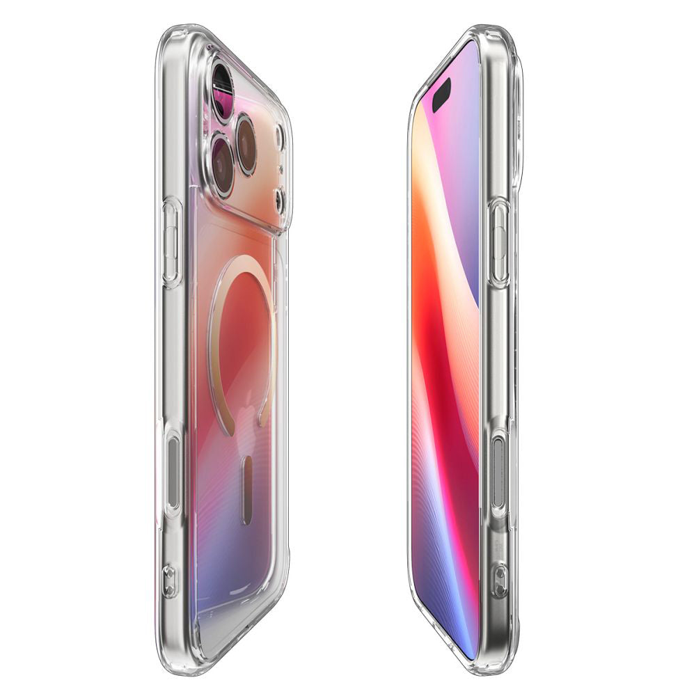 Husa de protectie Spigen Ultra Hybrid MagSafe (ACS10348) compatibil cu iPhone 17 Pro, Transparent /Gold