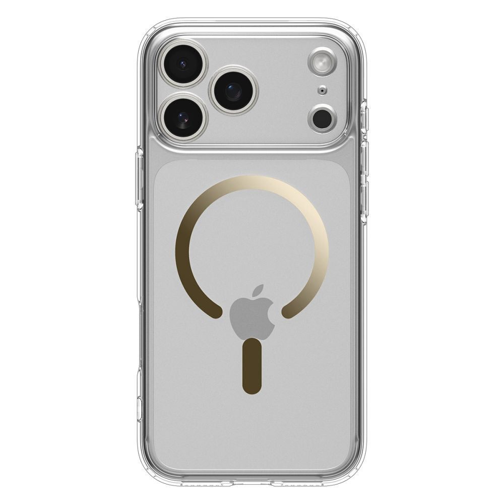 Husa de protectie Spigen Ultra Hybrid MagSafe (ACS10348) compatibil cu iPhone 17 Pro, Transparent /Gold