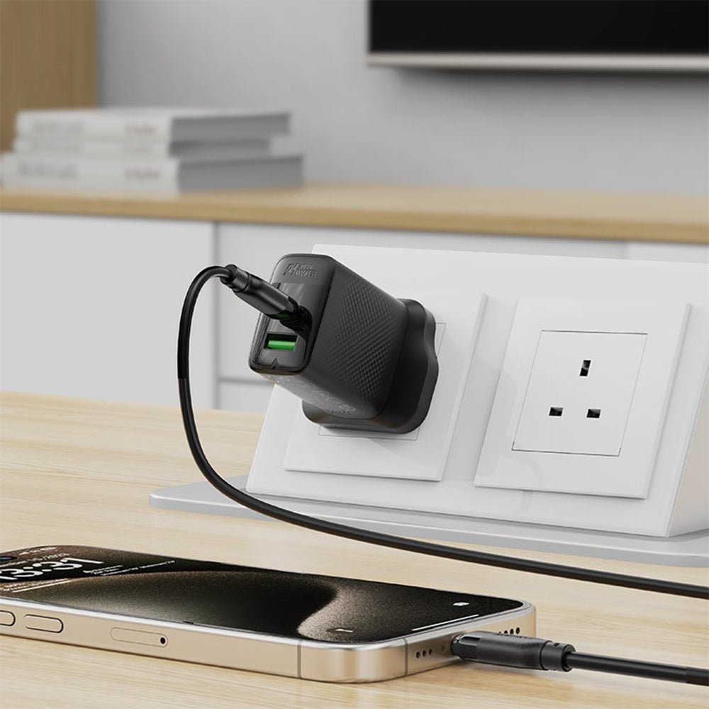 Cablu Acefast (C16-03), Fast Charging, Type-C to Type-C, 60W, 3A, Bend-Resistant, 1.2m, Negru