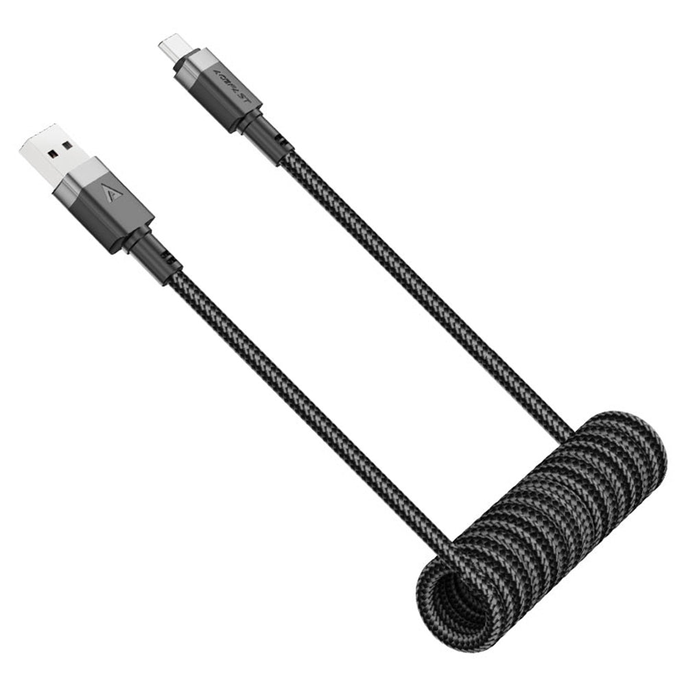 Cablu Acefast (C14-04), Fast Charging, USB to Type-C, Spring Design, 3A, Bend-Resistant, 1.2m, Negru