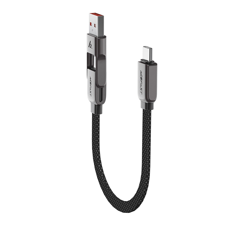 Cablu Acefast (C13-05), Fast Charge, Type-C to USB, Type-C, 60W, 3A, Bend-Resistant, Short Design, 0.2m, Negru
