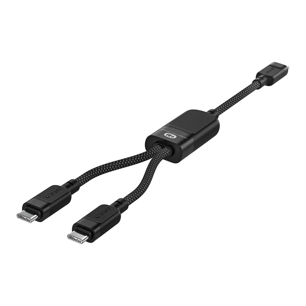 Cablu Acefast (C5-11), Fast Charging, USB-C to 2x Type-C, 2in1, 100W, 20V/5A, 480Mb/s, 1.2m, Negru