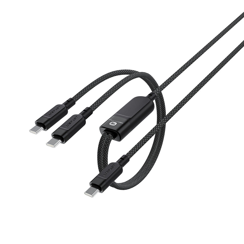 Cablu Acefast (C5-11), Fast Charging, USB-C to 2x Type-C, 2in1, 100W, 20V/5A, 480Mb/s, 1.2m, Negru