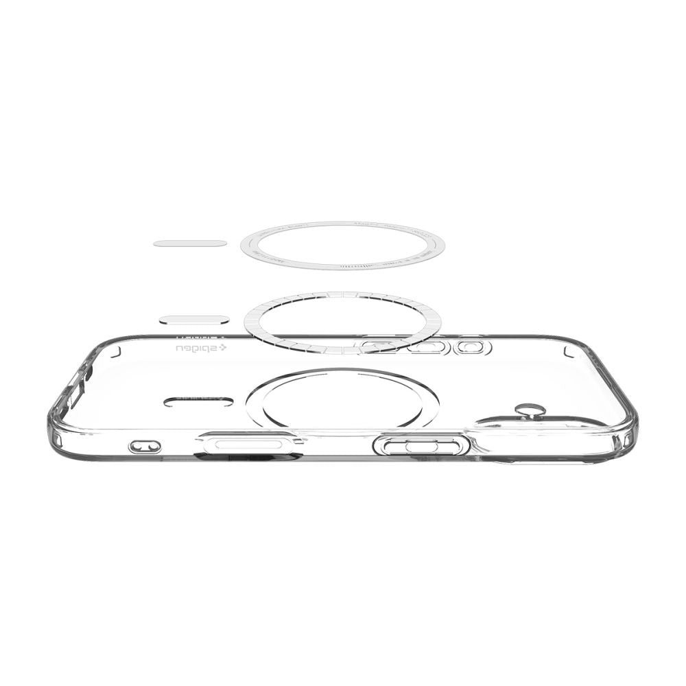 Husa de protectie Spigen Liquid Crystal MagSafe (ACS10397) compatibil cu iPhone 17, Transparent / White