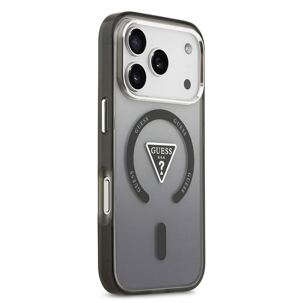 Husa de protectie Guess IML Gradient Triangle Logo MagSafe (GUHMP17XHGTMLCGK) compatibil cu iPhone 17 Pro Max, Negru