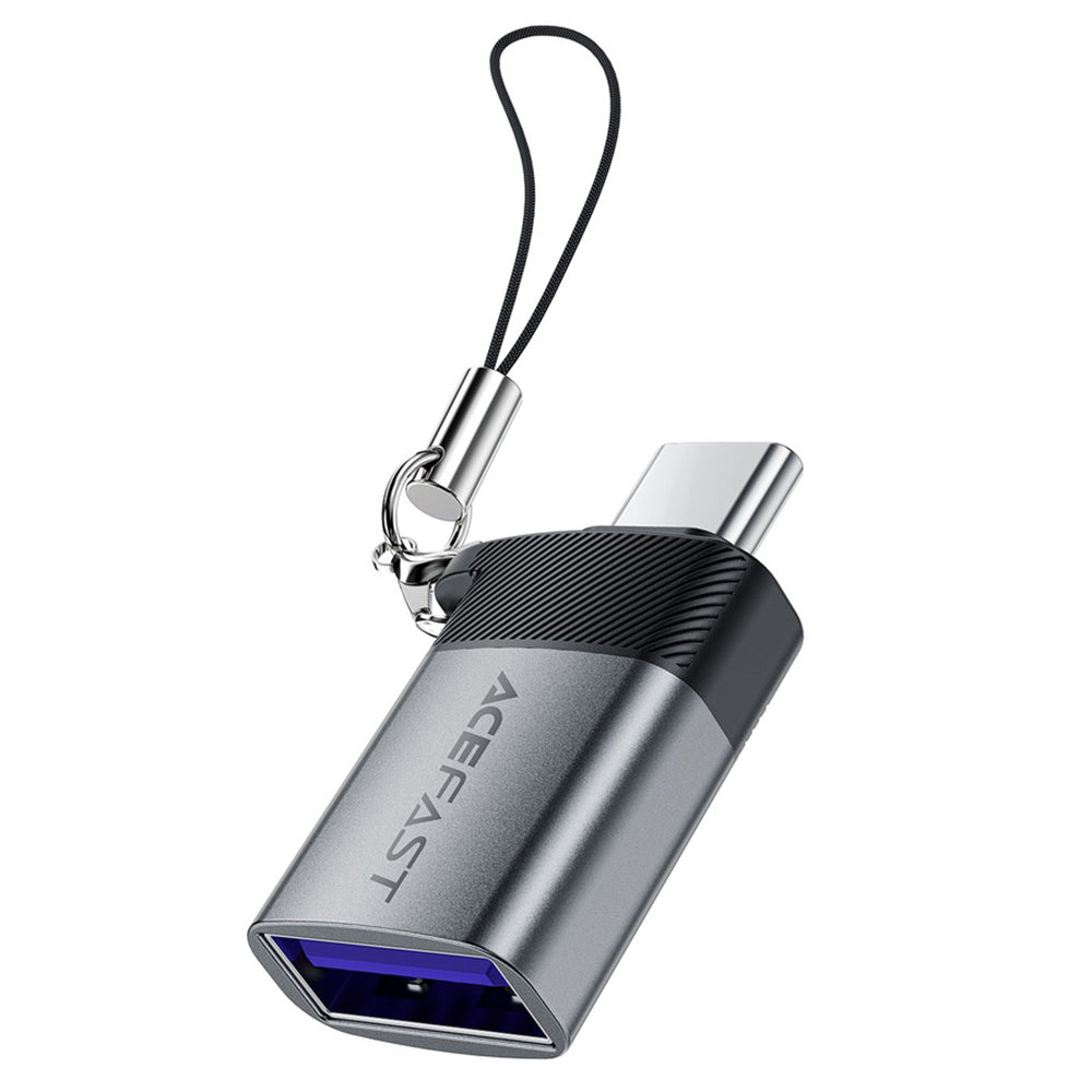 Adaptor Acefast Adapter (J7), with OTG Function, USB to Type-C, 10Gbps Data Transmission, Fast Charging, Metal Gray