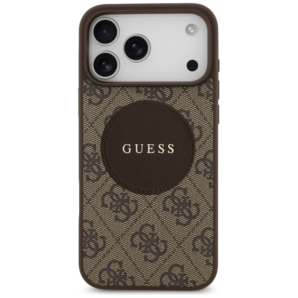 Husa de protectie Guess 4G Circle Classic Logo MagSafe (GUHMP17LP4PGRSGW) compatibil cu iPhone 17 Pro, Maro