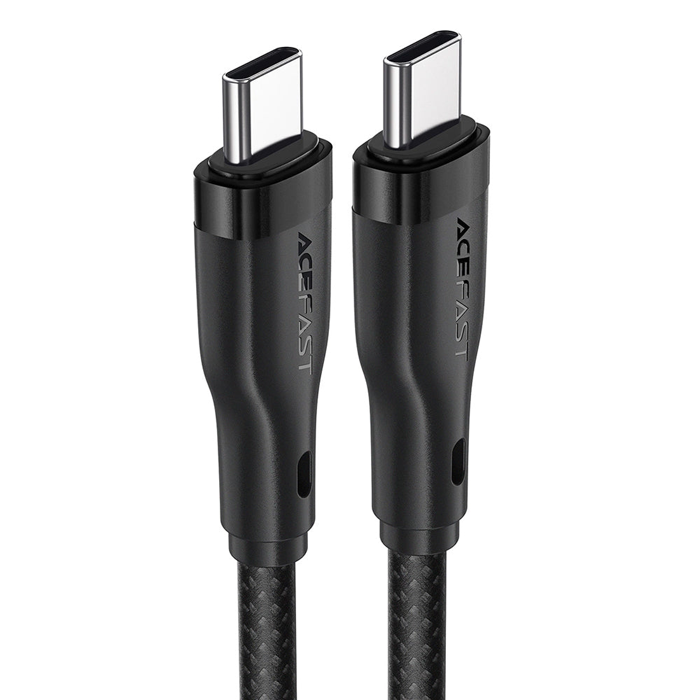 Cablu Acefast (C8-03), Fast Charging, Type-C to Type-C, 60W, 3A, Nylon Braided, 25.000 Bends, 1.2m, Negru