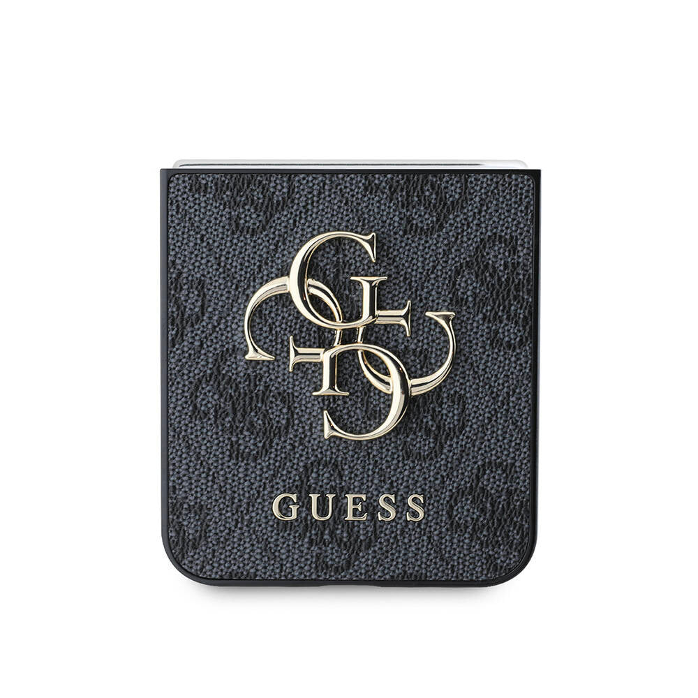Husa de protectie Guess Leather 4G Metal Logo (GUHCZF74GMGBR) compatibil cu Samsung Galaxy Z Flip7, Maro