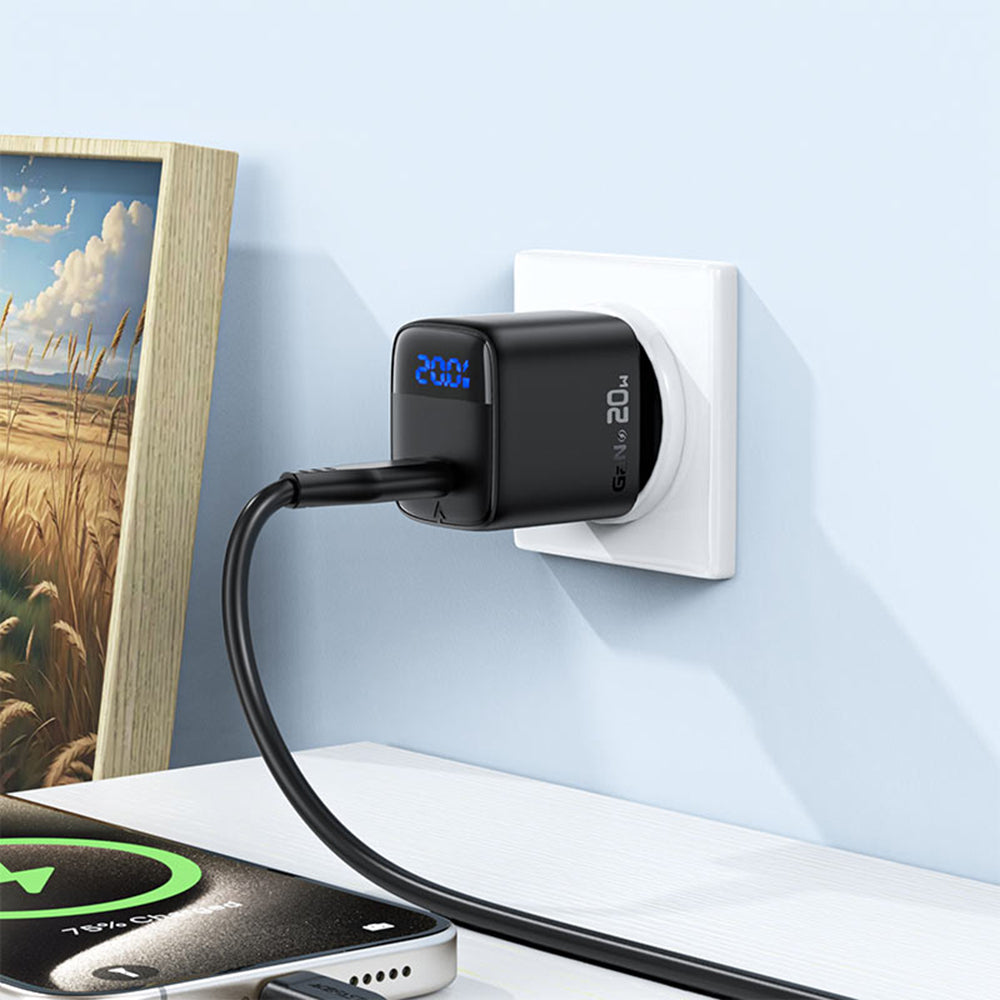 Incarcator Acefast (A113), Type-C, 20W, Fast Charging, Negru